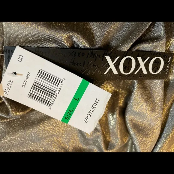 NEW XOXO Gold & Black Top. Size Large. - Picture 6 of 6